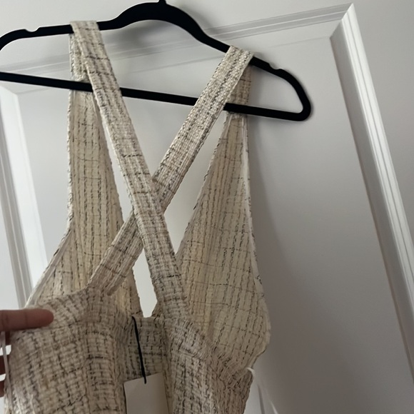 Zara Cream Tweed Dress with Gold Buttons - Picture 9 of 10